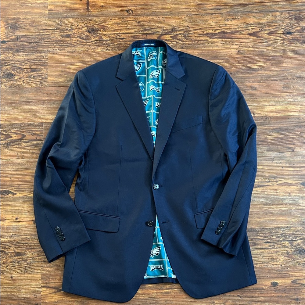 NWOT Philadelphia Eagles Lining - Jos. A. Bank 1905 Collection Wool Blazer, 42L